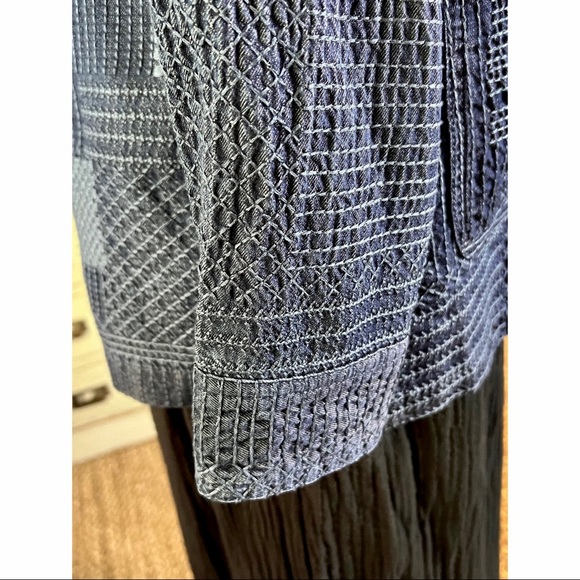 Johnny Was Thora Trapunto Embroidered Denim Jacket S - Picture 9 of 14